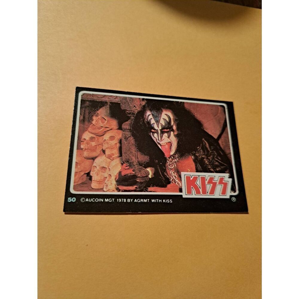 Vintage 1978 Aucoin Management AGRMT KISS Trading Card No 50 Collectible Rock